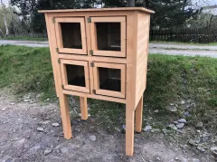 Nová dřevěná králíkárna pro 4 kotce 50 × 50 cm, dvoupatrová – fotografie 5